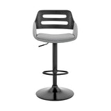 Karter Faux Leather and Wood Adjustable Swivel Bar Stool