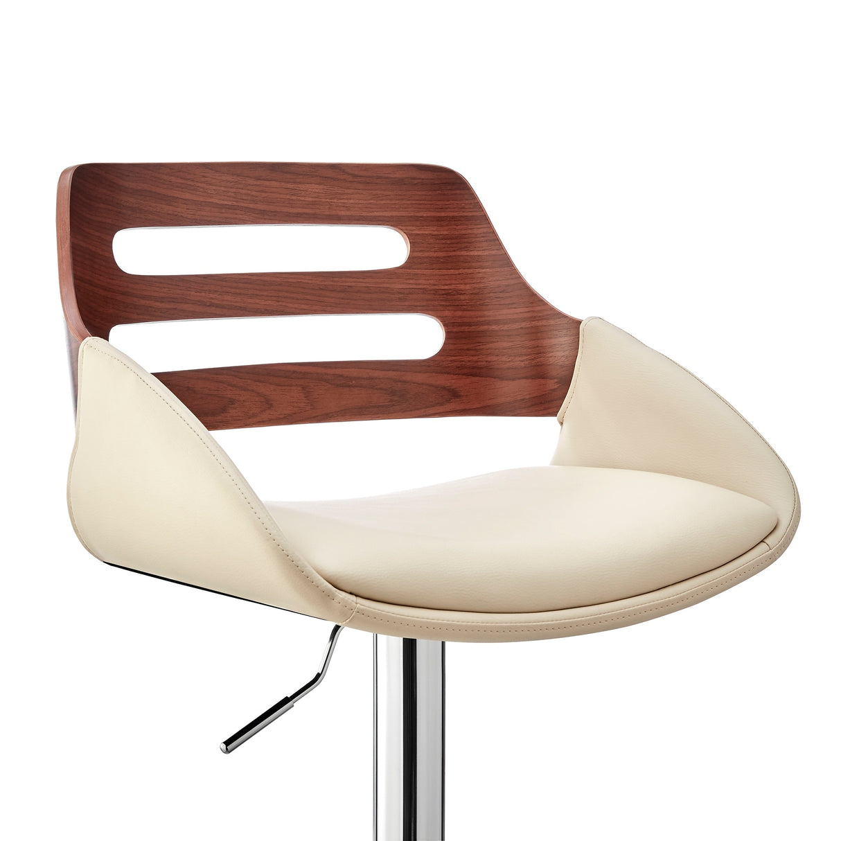 Karter Faux Leather and Wood Adjustable Swivel Bar Stool