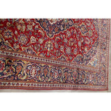 Kashan Floral Medallion Traditional Hand-Knotted Wool Persian Area Rug - 10'2" x 6'8"