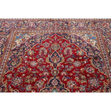 Kashan Floral Medallion Traditional Hand-Knotted Wool Persian Area Rug - 10'2" x 6'8"