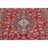 Kashan Floral Medallion Traditional Hand-Knotted Wool Persian Area Rug - 10'2" x 6'8"