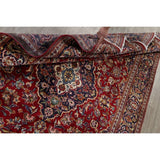 Kashan Floral Medallion Traditional Hand-Knotted Wool Persian Area Rug - 10'2" x 6'8"