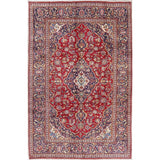 Kashan Floral Medallion Traditional Hand-Knotted Wool Persian Area Rug - 10'2" x 6'8"
