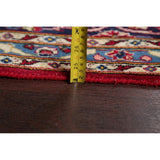 Kashan Floral Medallion Traditional Hand-Knotted Wool Persian Area Rug - 11'11" x 8'3"