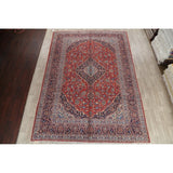 Kashan Floral Medallion Traditional Hand-Knotted Wool Persian Area Rug - 13'3" x 9'3"