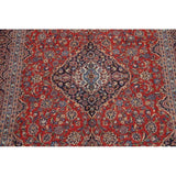 Kashan Floral Medallion Traditional Hand-Knotted Wool Persian Area Rug - 13'3" x 9'3"