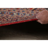 Kashan Floral Medallion Traditional Hand-Knotted Wool Persian Area Rug - 13'3" x 9'3"