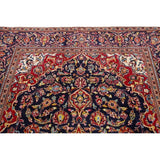 Kashan Floral Medallion Traditional Hand-Knotted Wool Persian Area Rug - 9'11" x 6'4"