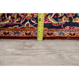 Kashan Floral Medallion Traditional Hand-Knotted Wool Persian Area Rug - 9'11" x 6'4"