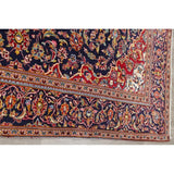 Kashan Floral Medallion Traditional Hand-Knotted Wool Persian Area Rug - 9'11" x 6'4"