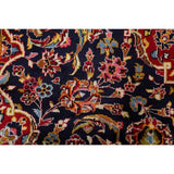 Kashan Floral Medallion Traditional Hand-Knotted Wool Persian Area Rug - 9'11" x 6'4"