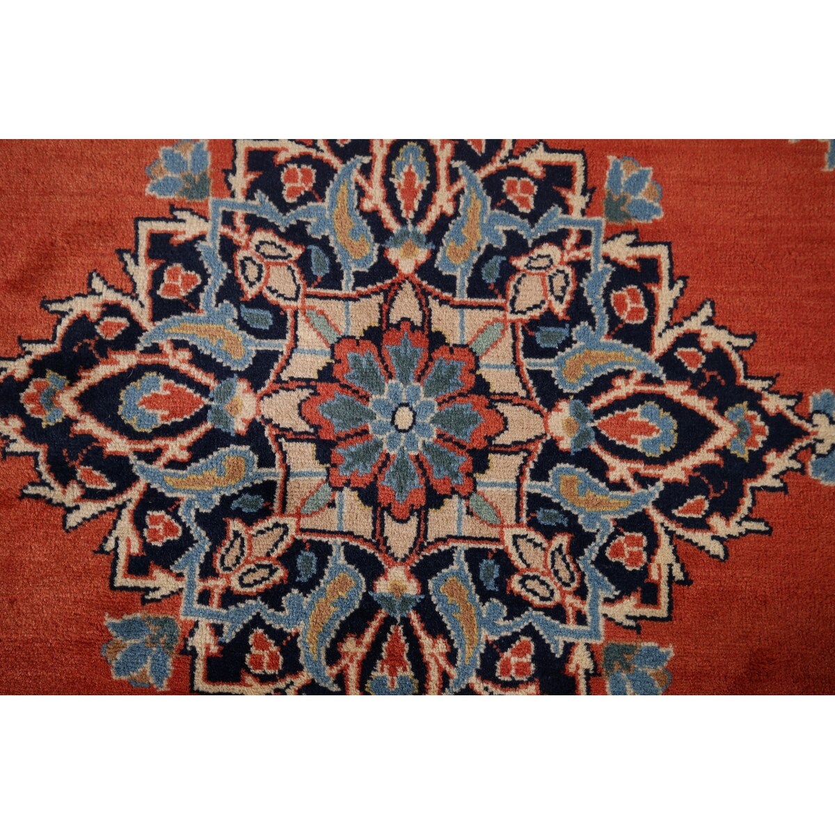 Kashan Vintage Persian Runner Rug Handmade Wool Carpet - 3'3" x 9'10"