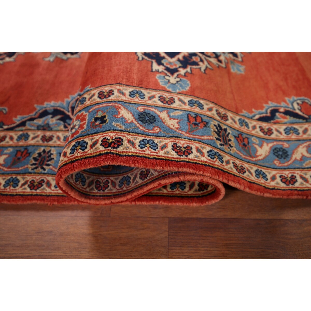 Kashan Vintage Persian Runner Rug Handmade Wool Carpet - 3'3" x 9'10"