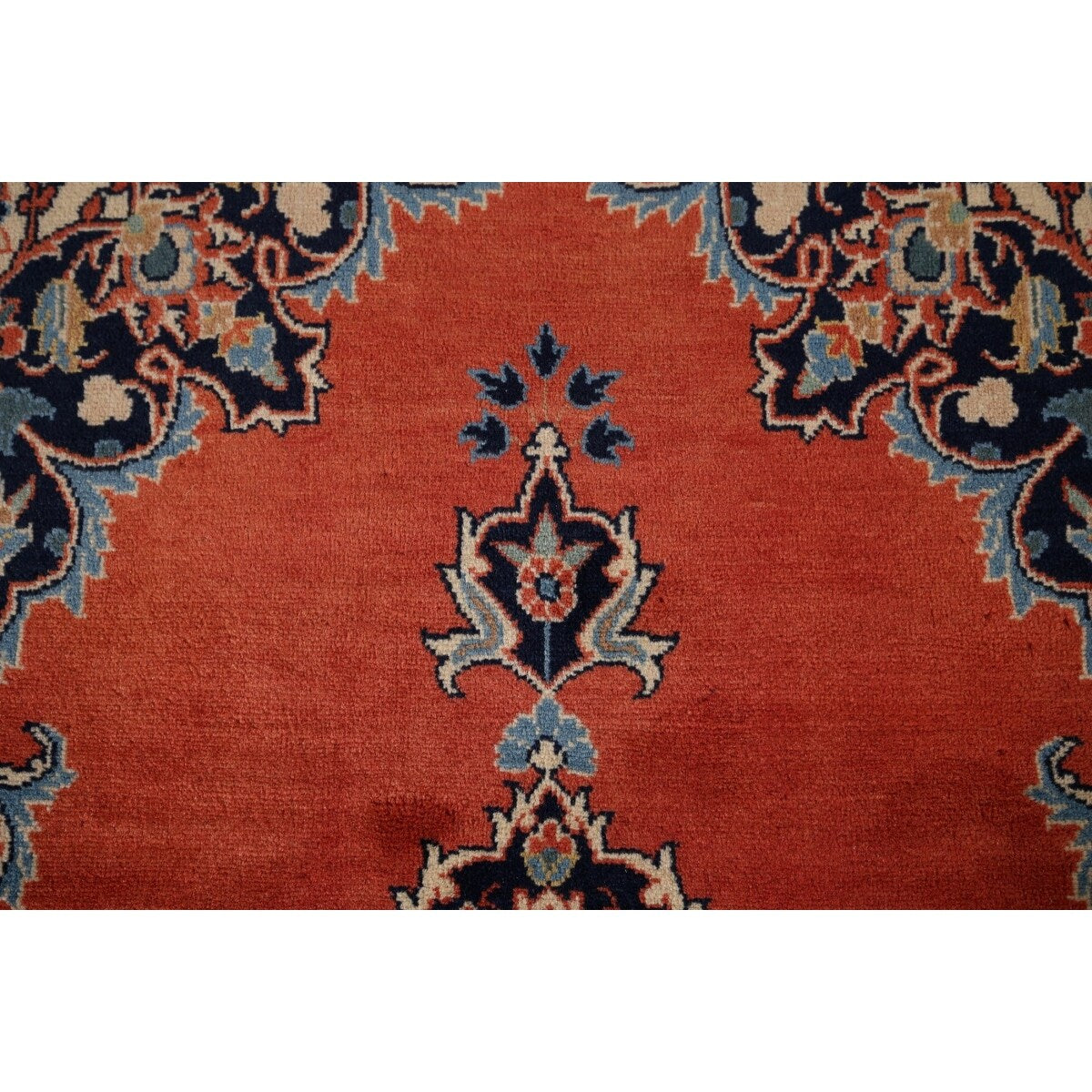 Kashan Vintage Persian Runner Rug Handmade Wool Carpet - 3'3" x 9'10"