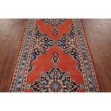 Kashan Vintage Persian Runner Rug Handmade Wool Carpet - 3'3" x 9'10"