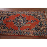 Kashan Vintage Persian Runner Rug Handmade Wool Carpet - 3'3" x 9'10"