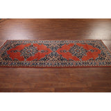 Kashan Vintage Persian Runner Rug Handmade Wool Carpet - 3'3" x 9'10"