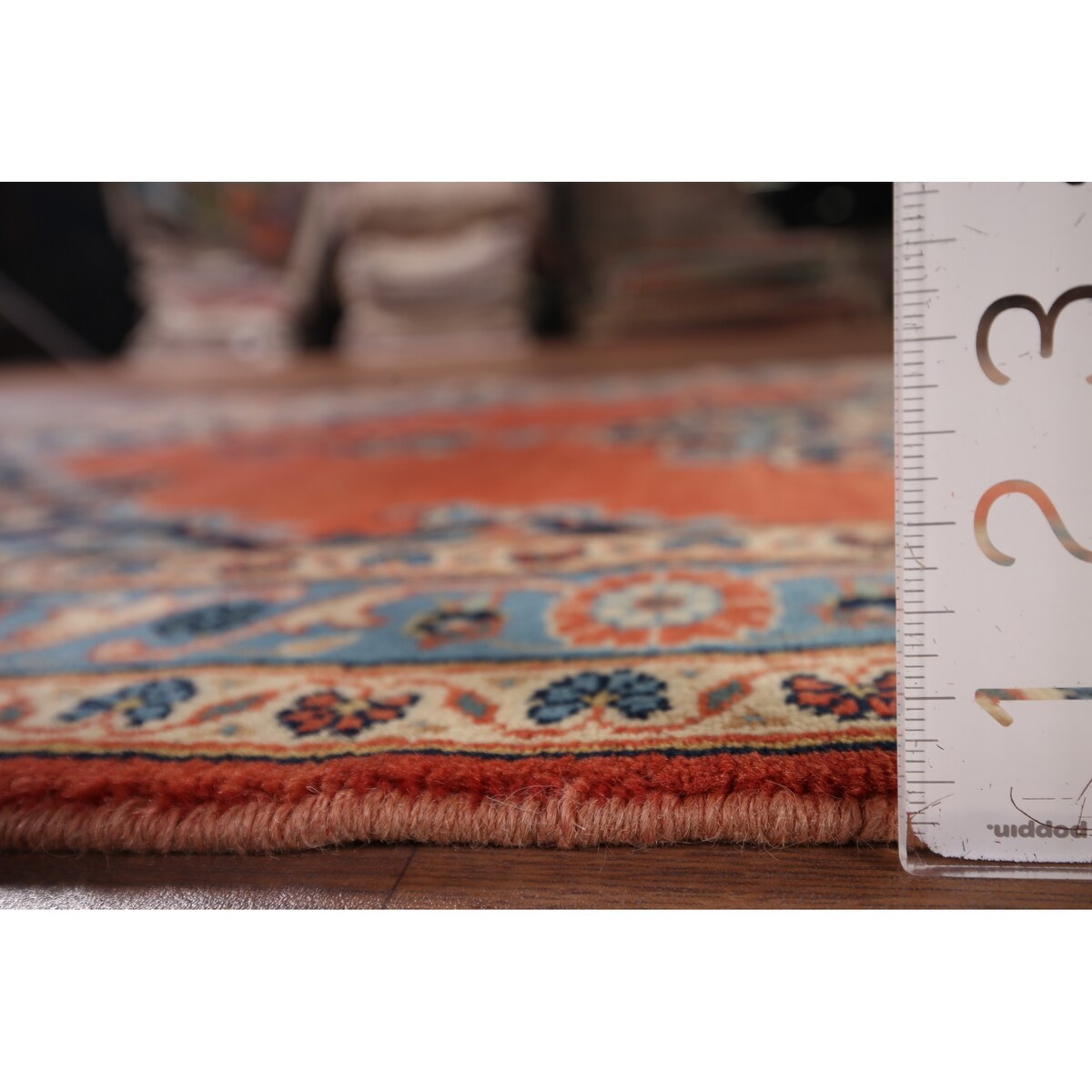 Kashan Vintage Persian Runner Rug Handmade Wool Carpet - 3'3" x 9'10"