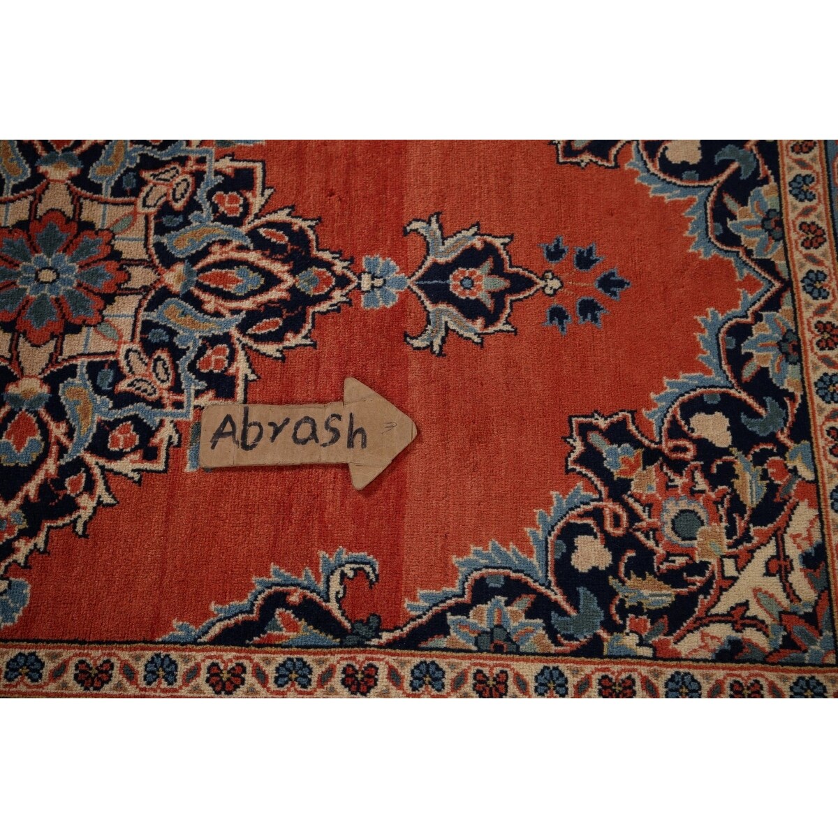 Kashan Vintage Persian Runner Rug Handmade Wool Carpet - 3'3" x 9'10"