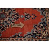 Kashan Vintage Persian Runner Rug Handmade Wool Carpet - 3'3" x 9'10"