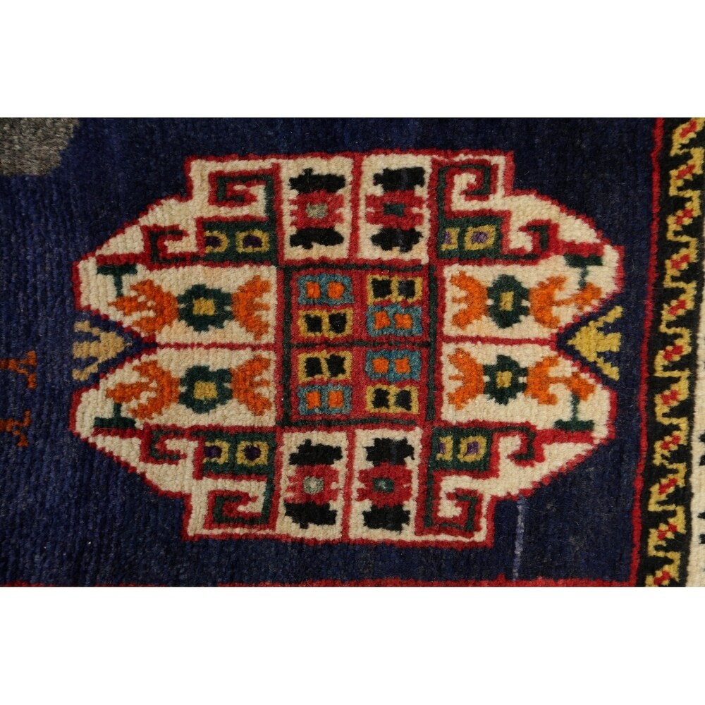 Kashkoli Geometric Animal Pictorial Hand-Knotted Wool Persian Area Rug - 9'5" x 7'2"