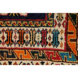 Kashkoli Geometric Animal Pictorial Hand-Knotted Wool Persian Area Rug - 9'5" x 7'2"