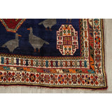 Kashkoli Geometric Animal Pictorial Hand-Knotted Wool Persian Area Rug - 9'5" x 7'2"