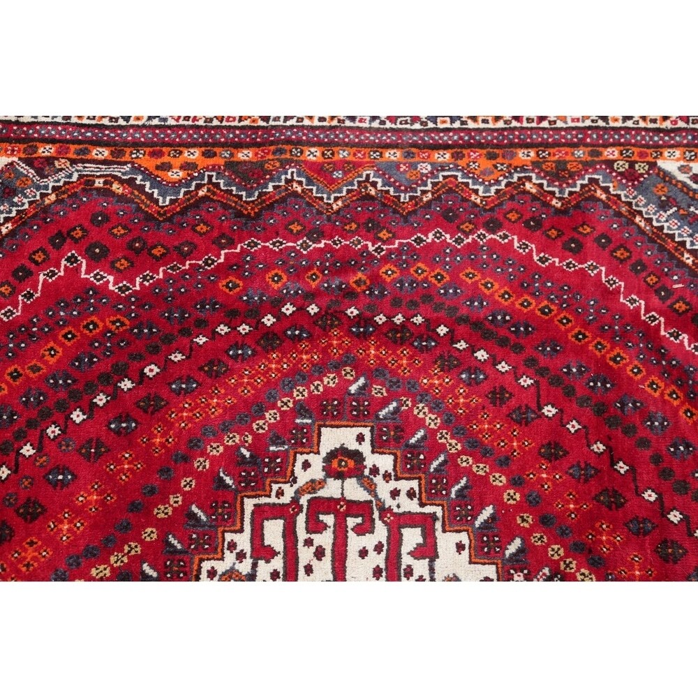 Kashkoli Geometric Hand-Knotted Wool Persian Oriental Area Rug - 8'10" x 6'2"