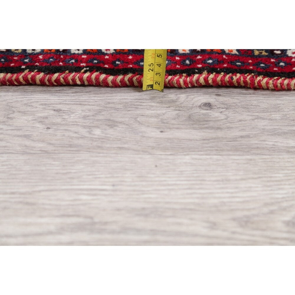 Kashkoli Geometric Hand-Knotted Wool Persian Oriental Area Rug - 8'10" x 6'2"