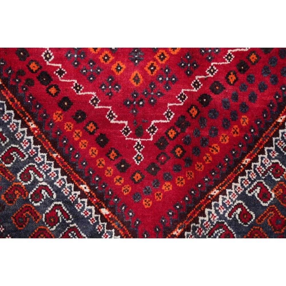 Kashkoli Geometric Hand-Knotted Wool Persian Oriental Area Rug - 8'10" x 6'2"