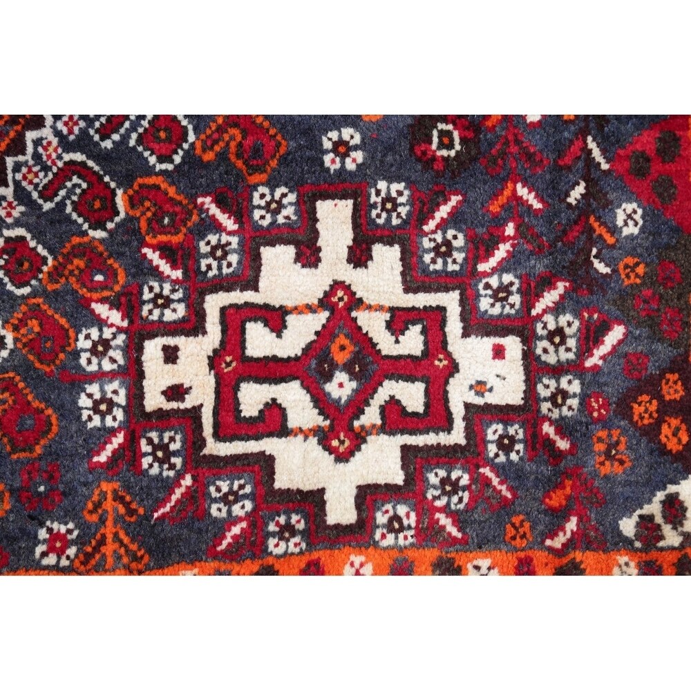 Kashkoli Geometric Hand-Knotted Wool Persian Oriental Area Rug - 8'10" x 6'2"