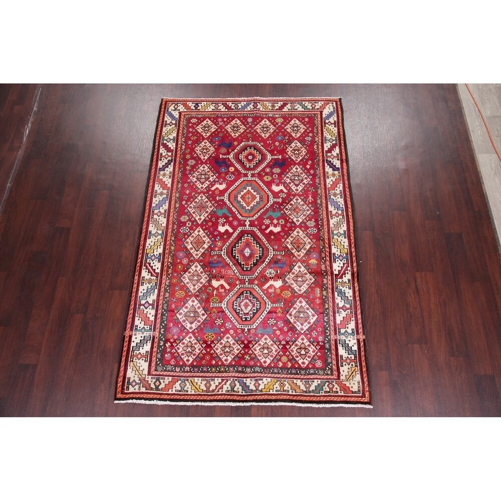 Kashkoli Oriental Abrash Tribal Vintage Hand Knotted Persian Area Rug - 8'2" x 5'3"