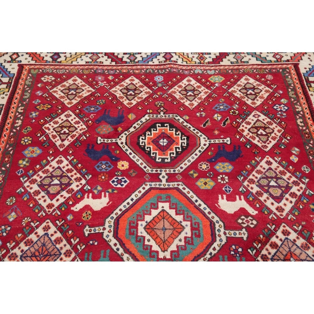 Kashkoli Oriental Abrash Tribal Vintage Hand Knotted Persian Area Rug - 8'2" x 5'3"