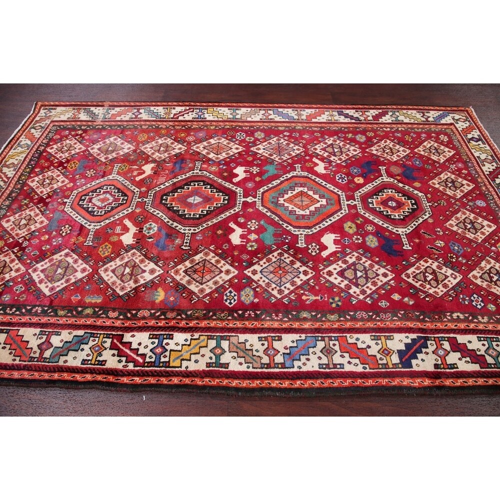 Kashkoli Oriental Abrash Tribal Vintage Hand Knotted Persian Area Rug - 8'2" x 5'3"