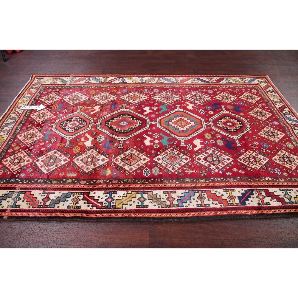 Kashkoli Oriental Abrash Tribal Vintage Hand Knotted Persian Area Rug - 8'2" x 5'3"