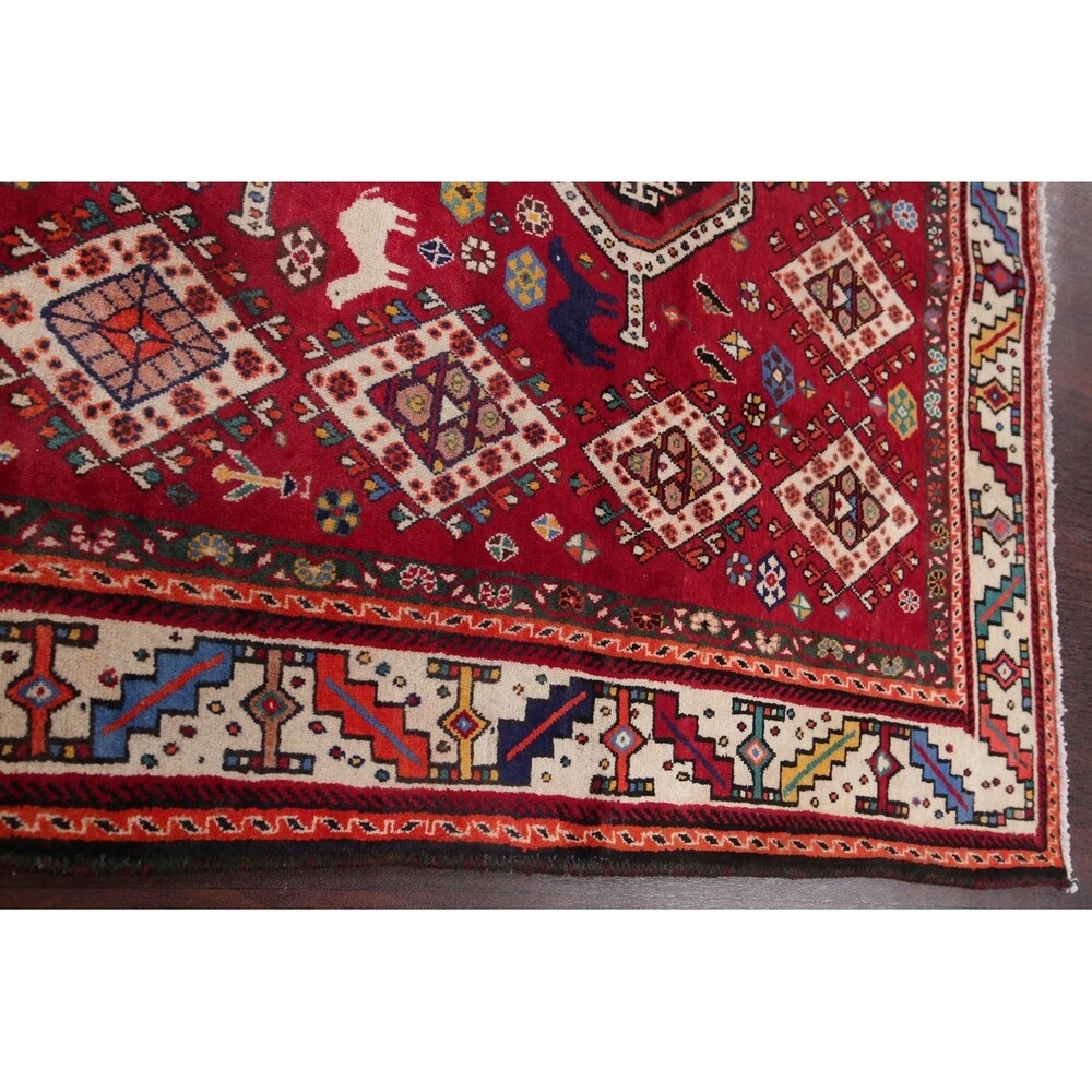 Kashkoli Oriental Abrash Tribal Vintage Hand Knotted Persian Area Rug - 8'2" x 5'3"