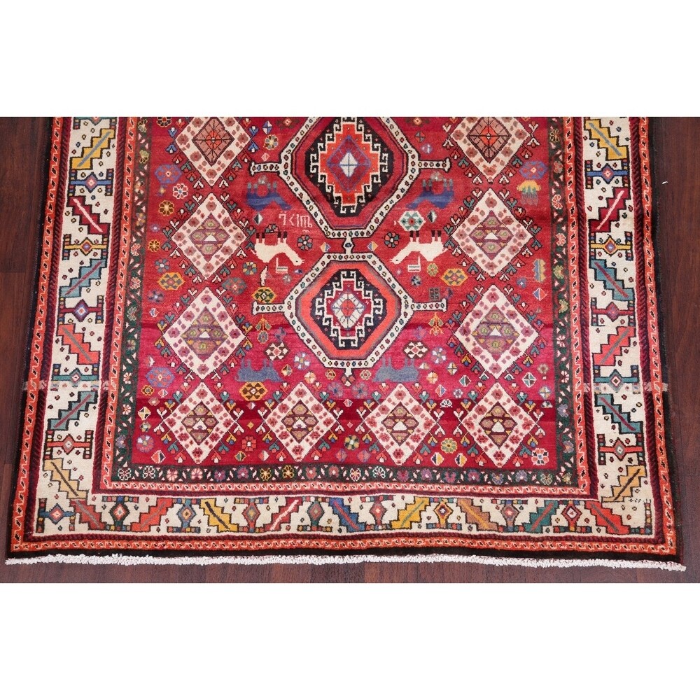 Kashkoli Oriental Abrash Tribal Vintage Hand Knotted Persian Area Rug - 8'2" x 5'3"