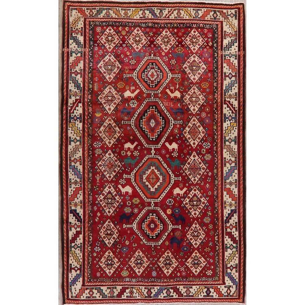 Kashkoli Oriental Abrash Tribal Vintage Hand Knotted Persian Area Rug - 8'2" x 5'3"