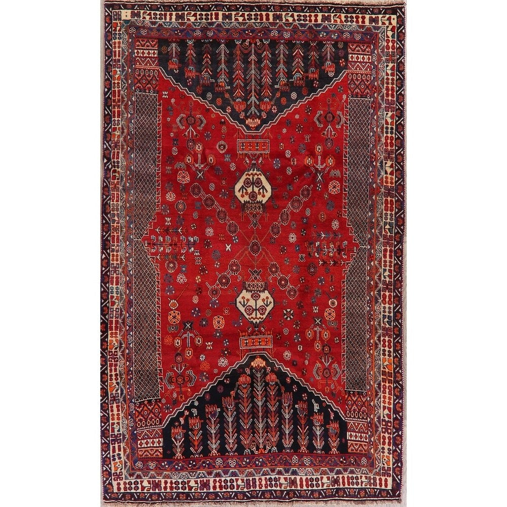 Kashkoli Oriental Tribal Hand Knotted Vintage Wool Persian Area Rug - 8'11" x 5'5"