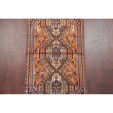 Kashkoli Tribal Geometric Animal Pictorial Handmade Wool Persian Rug - 6'4" x 3'0" Runner