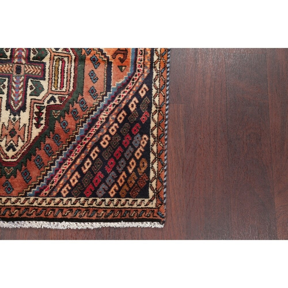 Kashkoli Tribal Geometric Animal Pictorial Handmade Wool Persian Rug - 6'4" x 3'0" Runner