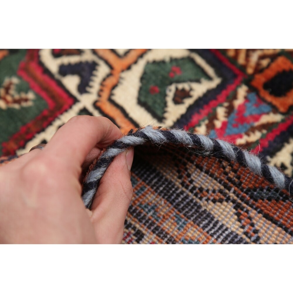 Kashkoli Tribal Geometric Animal Pictorial Handmade Wool Persian Rug - 6'4" x 3'0" Runner