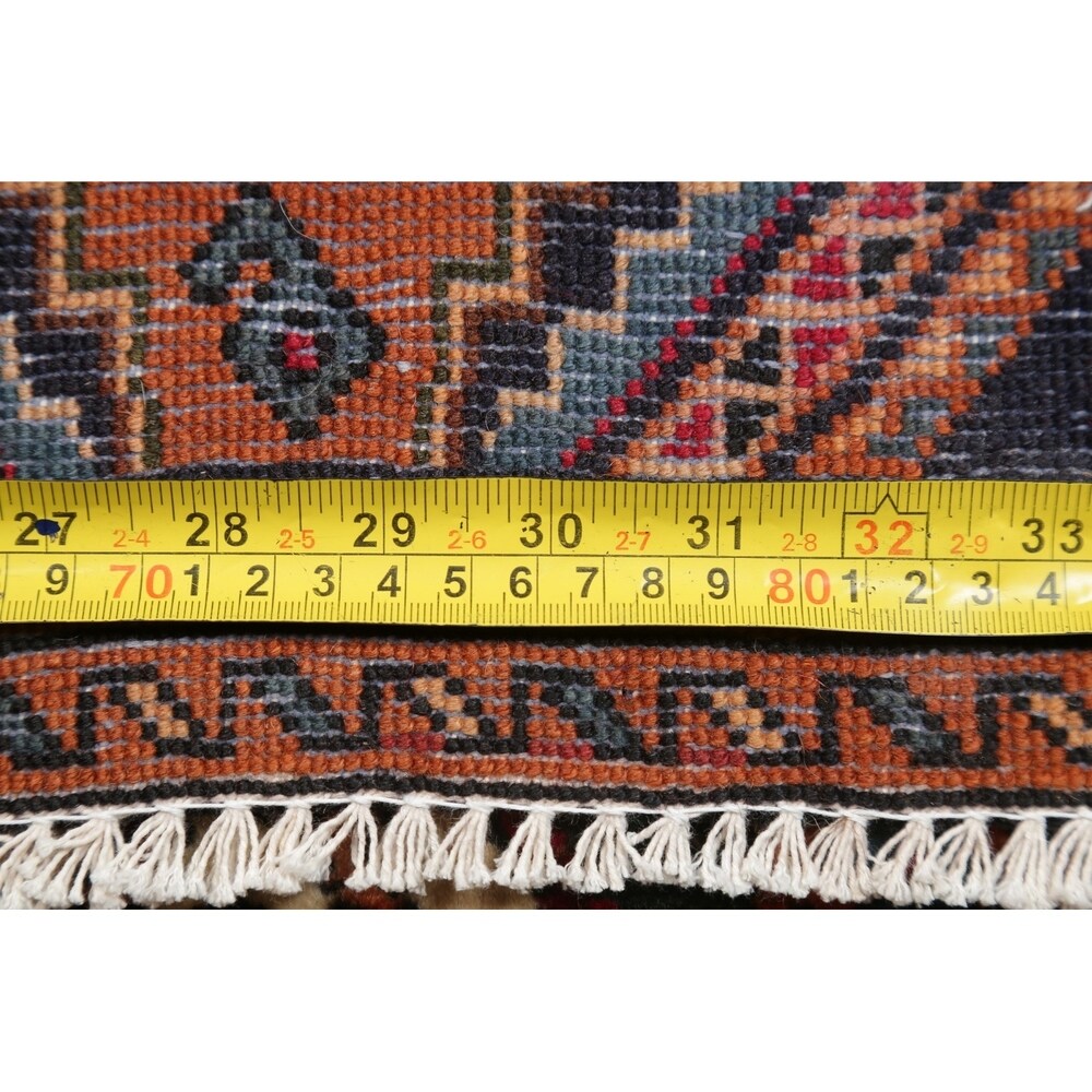 Kashkoli Tribal Geometric Animal Pictorial Handmade Wool Persian Rug - 6'4" x 3'0" Runner