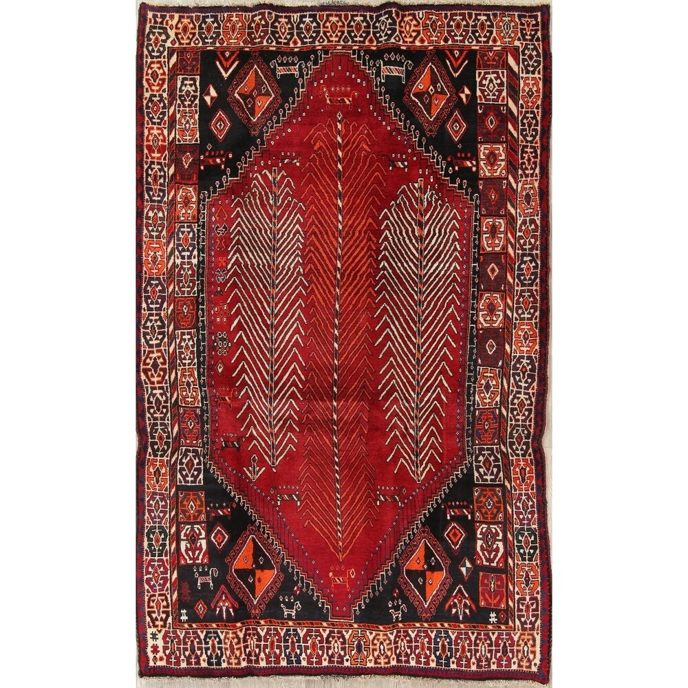 Kashkoli Tribal Geometric Handmade Wool Persian Oriental Area Rug - 8'1" x 5'0"