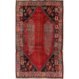 Kashkoli Tribal Geometric Handmade Wool Persian Oriental Area Rug - 8'1" x 5'0"