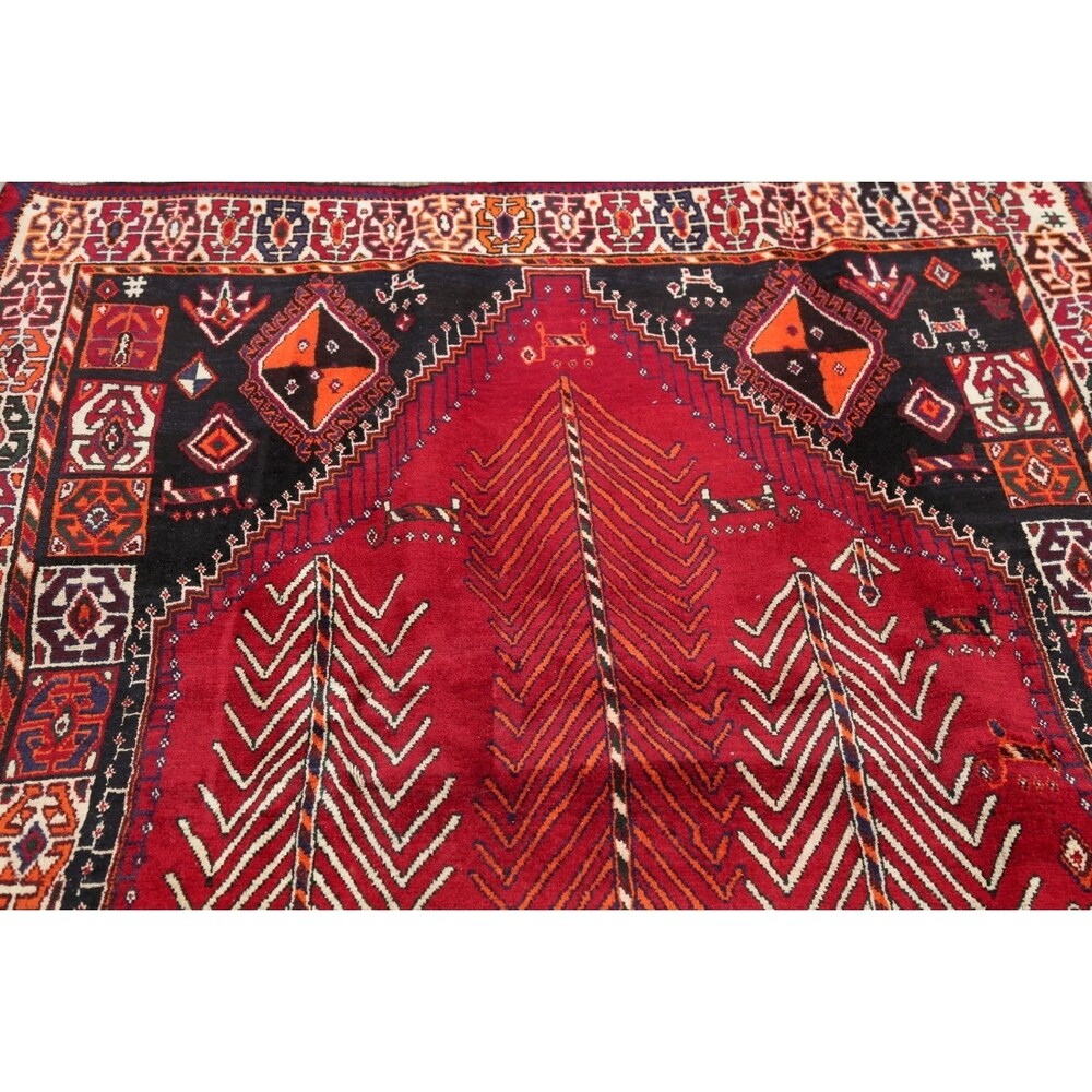 Kashkoli Tribal Geometric Handmade Wool Persian Oriental Area Rug - 8'1" x 5'0"