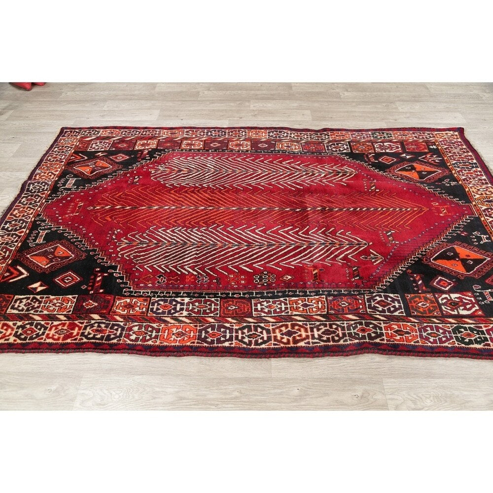 Kashkoli Tribal Geometric Handmade Wool Persian Oriental Area Rug - 8'1" x 5'0"