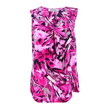 Kasper Women's Sleeveless Flower Print V-neck Blouse