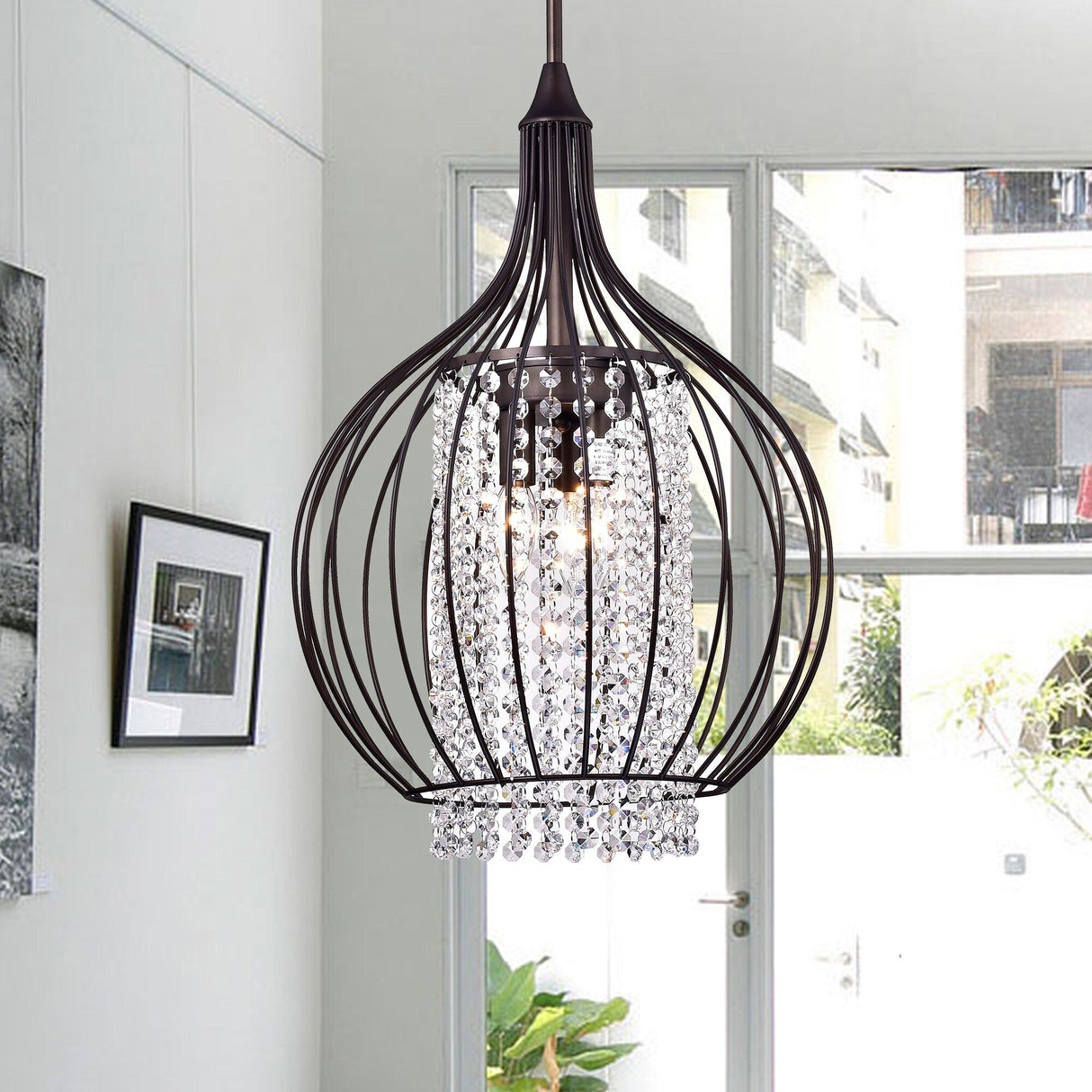 Kate Traditional Crystal Antique Chandelier Bronze and Black Finish