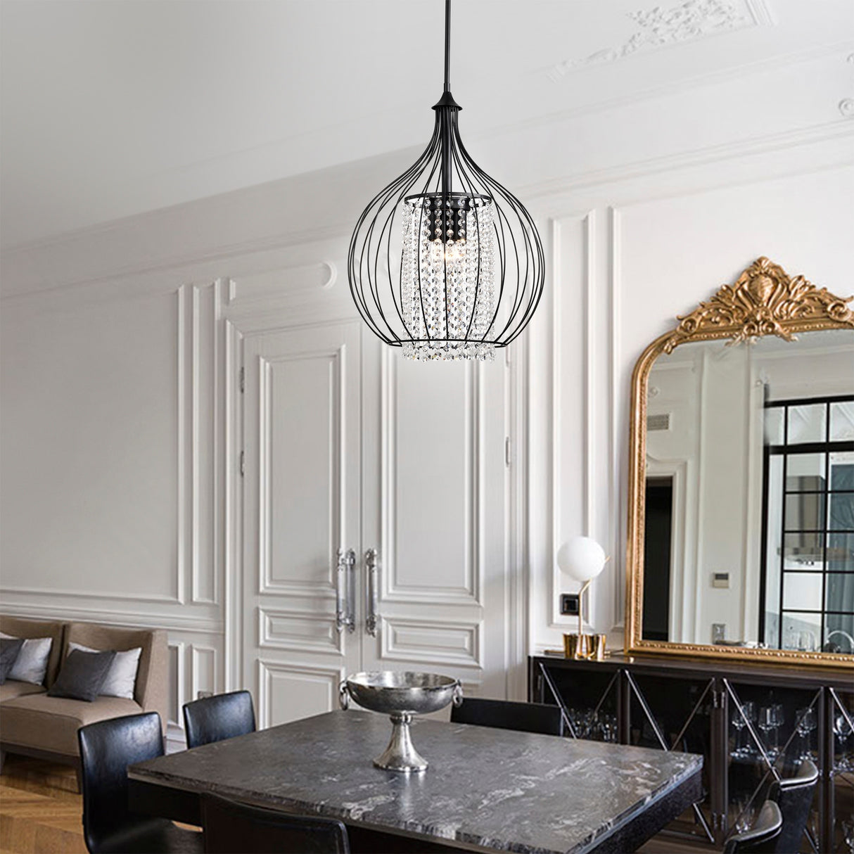 Kate Traditional Crystal Antique Chandelier Bronze and Black Finish